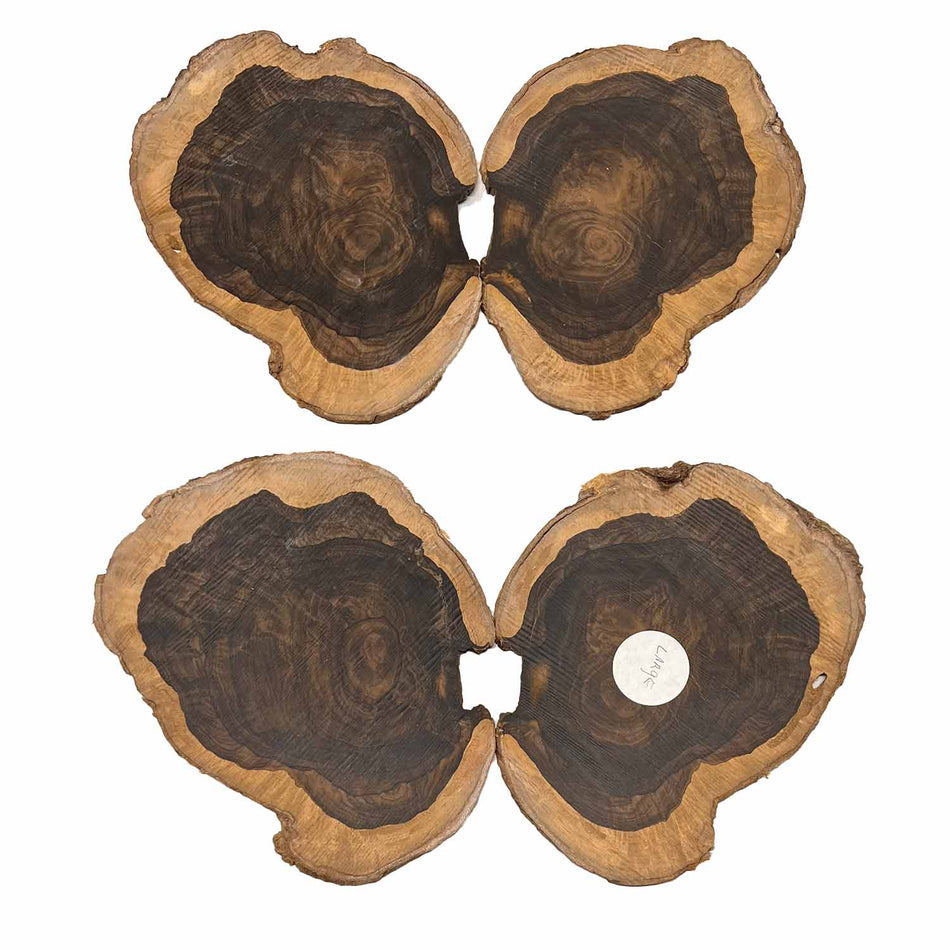 Ziricote Wood Burl - 4 pieces 9" x 7" x 1/4" #565-C