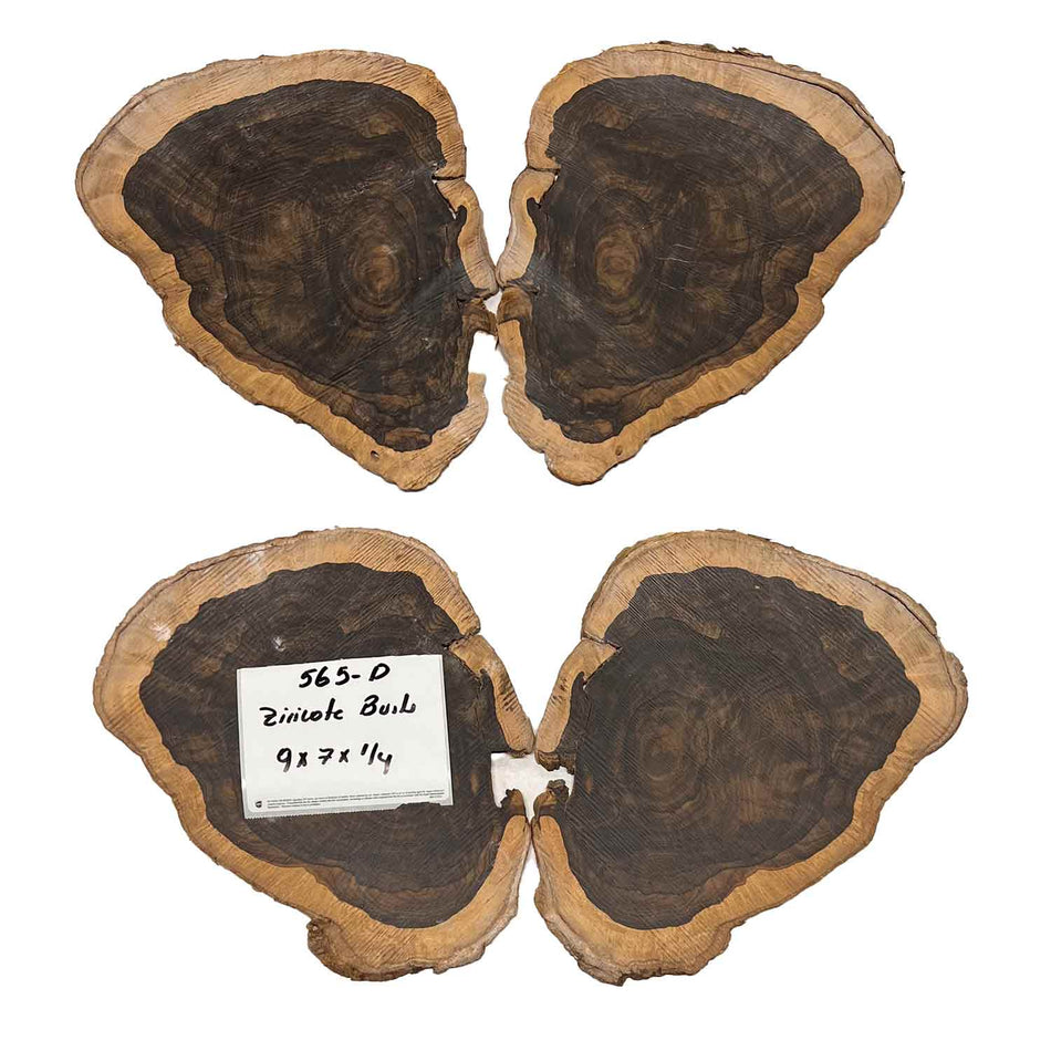 Ziricote Wood Burl - 4 pieces 9" x 7" x 1/4" #565-D