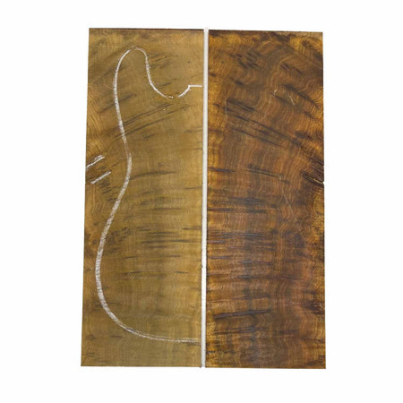 Flame Waterfall Camphor Guitar Drop Top 21" x 7-1/4" x 1/4" #57 - Exotic Wood Zone Drop Tops