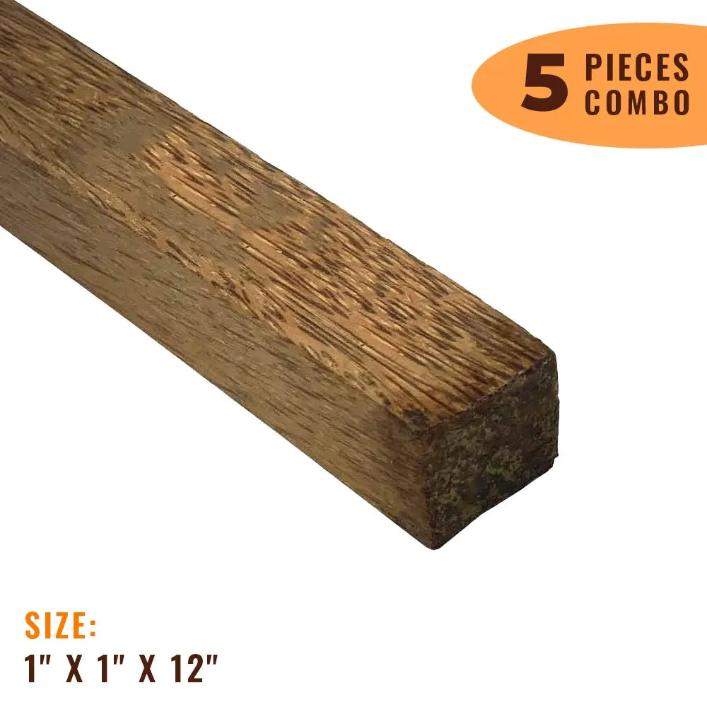 Pack of 5, Red Palm Hobby Wood/ Turning Wood Blanks 1 x 1 x 12 inches - Exotic Wood Zone - Buy online Across USA 
