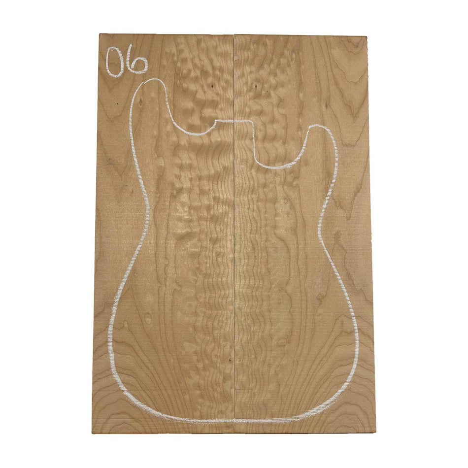 Ambrosia Maple Bookmatched Explorer Juego de tapa abatible para guitarra - 28" x 9" x 1/4"