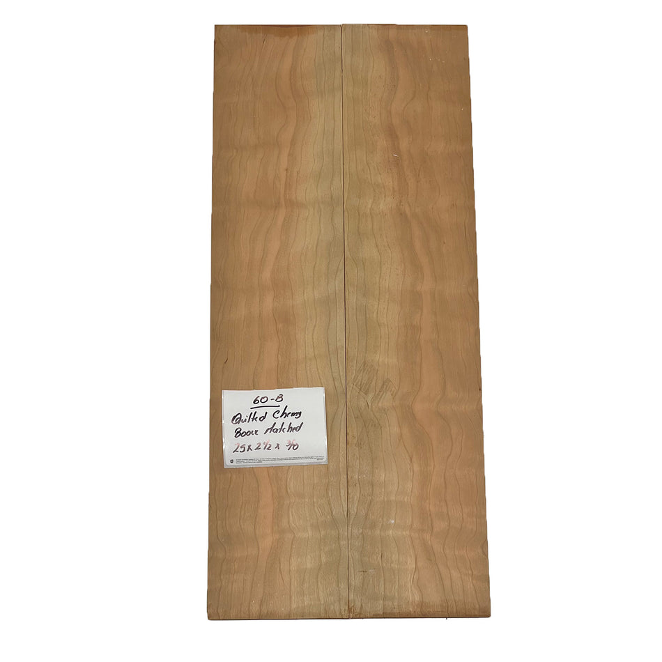 Quilted Cherry Thin lumber ( 2 pieces ) 25" x 5-1/2" x 3/8" #60 - B