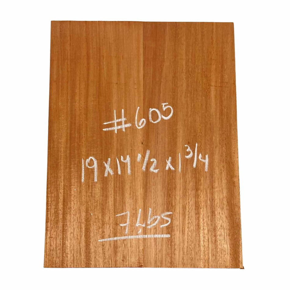 Fijian Mahogany Guitar Body Blank - 19" x 14-1/2" x 1-3/4", 7 Lbs (2 Pcs Glued) #605