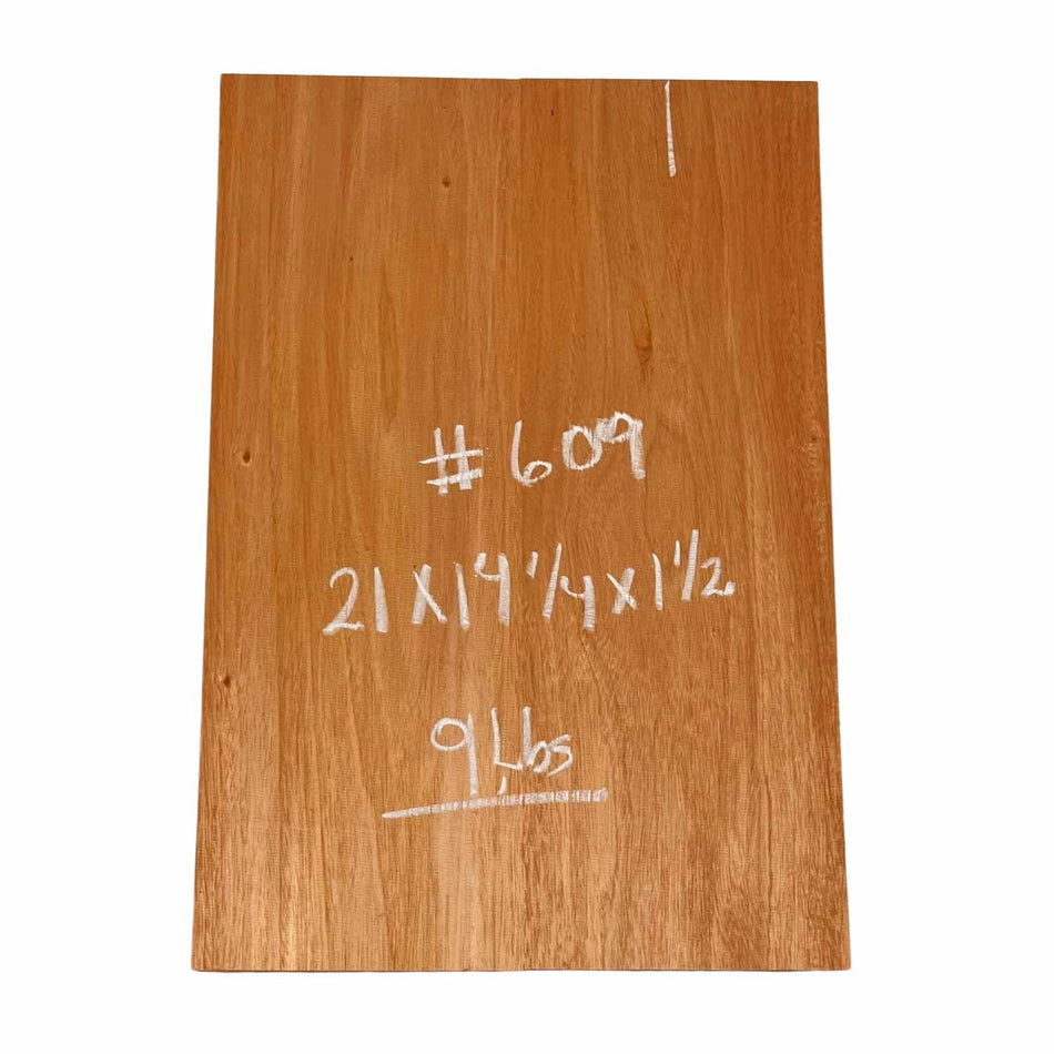 Fijian Mahogany Guitar Body Blank - 21" x 14-1/4" x 1-1/2", 9 Lbs (2 Pcs Glued) #609