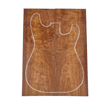 Curly Flame Granadillo Bookmatched Guitar Drop Tops 20" x 7-1/4" x 3/8" #63 - Exotic Wood Zone Drop Tops