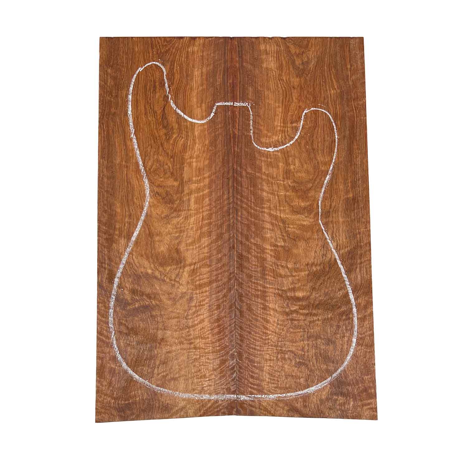 Curly Flame Granadillo Bookmatched Guitar Drop Tops 20-1/2" x 7-1/4" x 1/4" #68 - Exotic Wood Zone Drop Tops