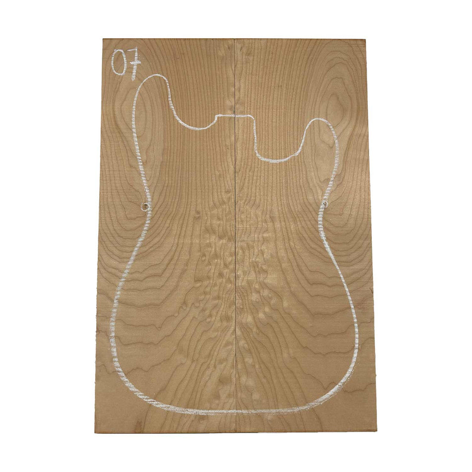 Ambrosia Maple Bookmatched Explorer Juego de tapa abatible para guitarra - 28" x 9" x 1/4"