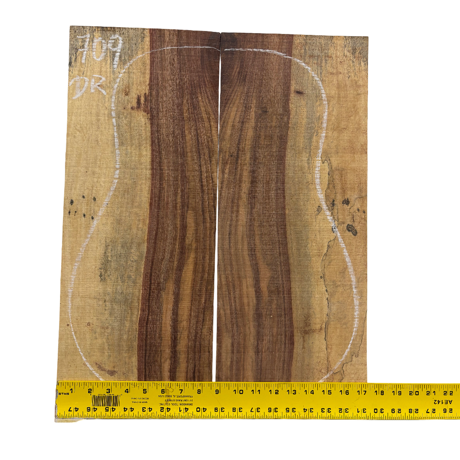 Royal Red Tamarind Dreadnought Guitar Back Set #709