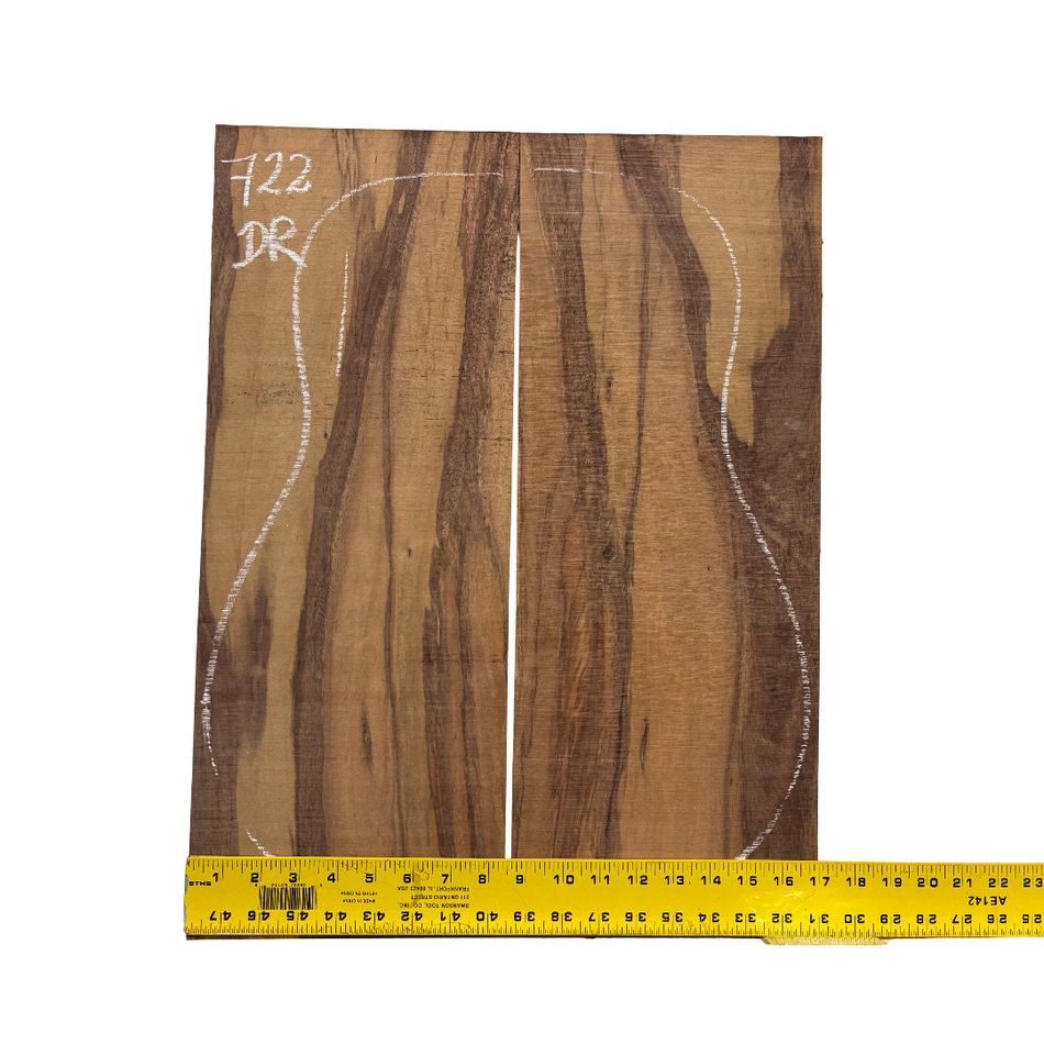 Royal Red Tamarind Dreadnought Guitar Back Set #722