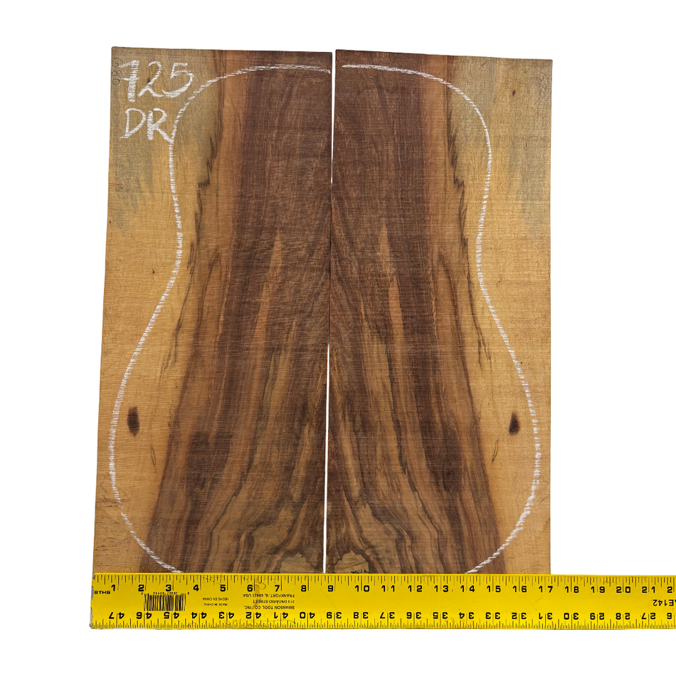 Royal Red Tamarind Dreadnought Guitar Back Set #725