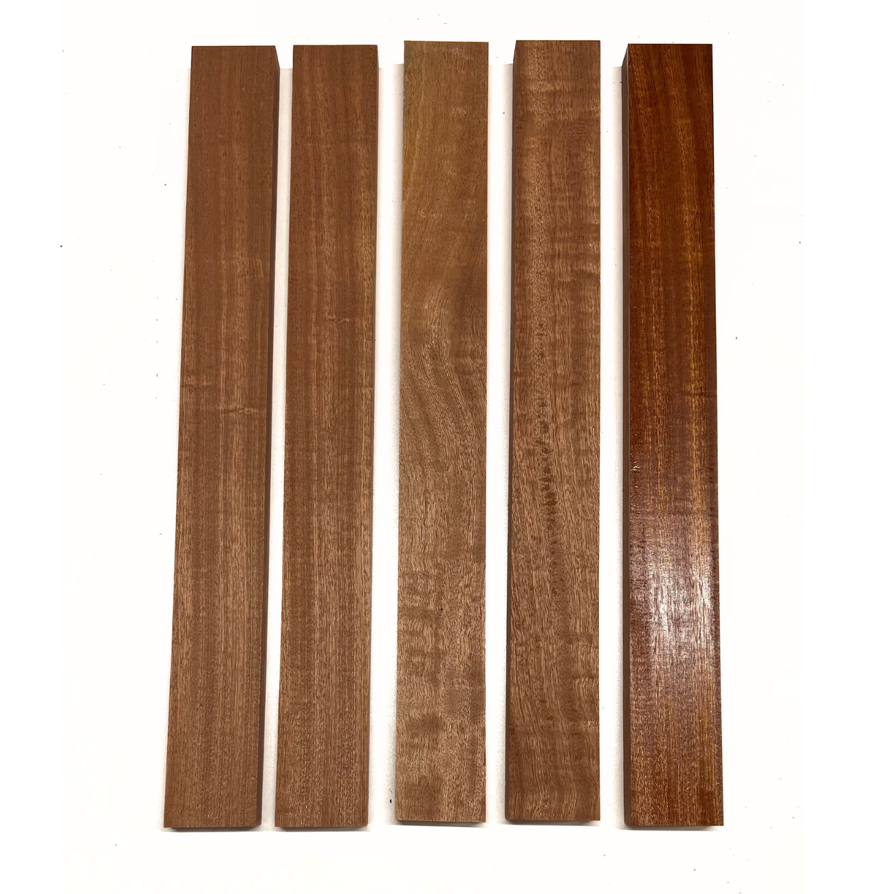 Pack Of 5 ,Quilted Curly Sapele 3/4 Lumber Boards/Cutting Board Blocks - Exotic Wood Zone - Buy online Across USA 