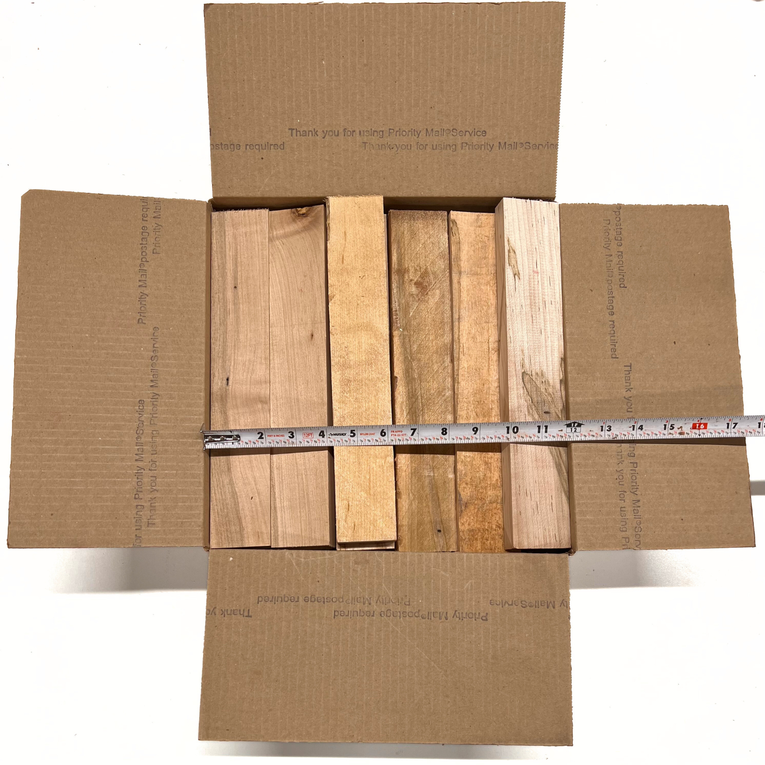 Box of Ambrosia Maple 12" x 12" x 6" Wood Scrap DIY Craft Carving Scroll Short Lumber Cutoff Boards - Exotic Wood Zone - Buy online Across USA 