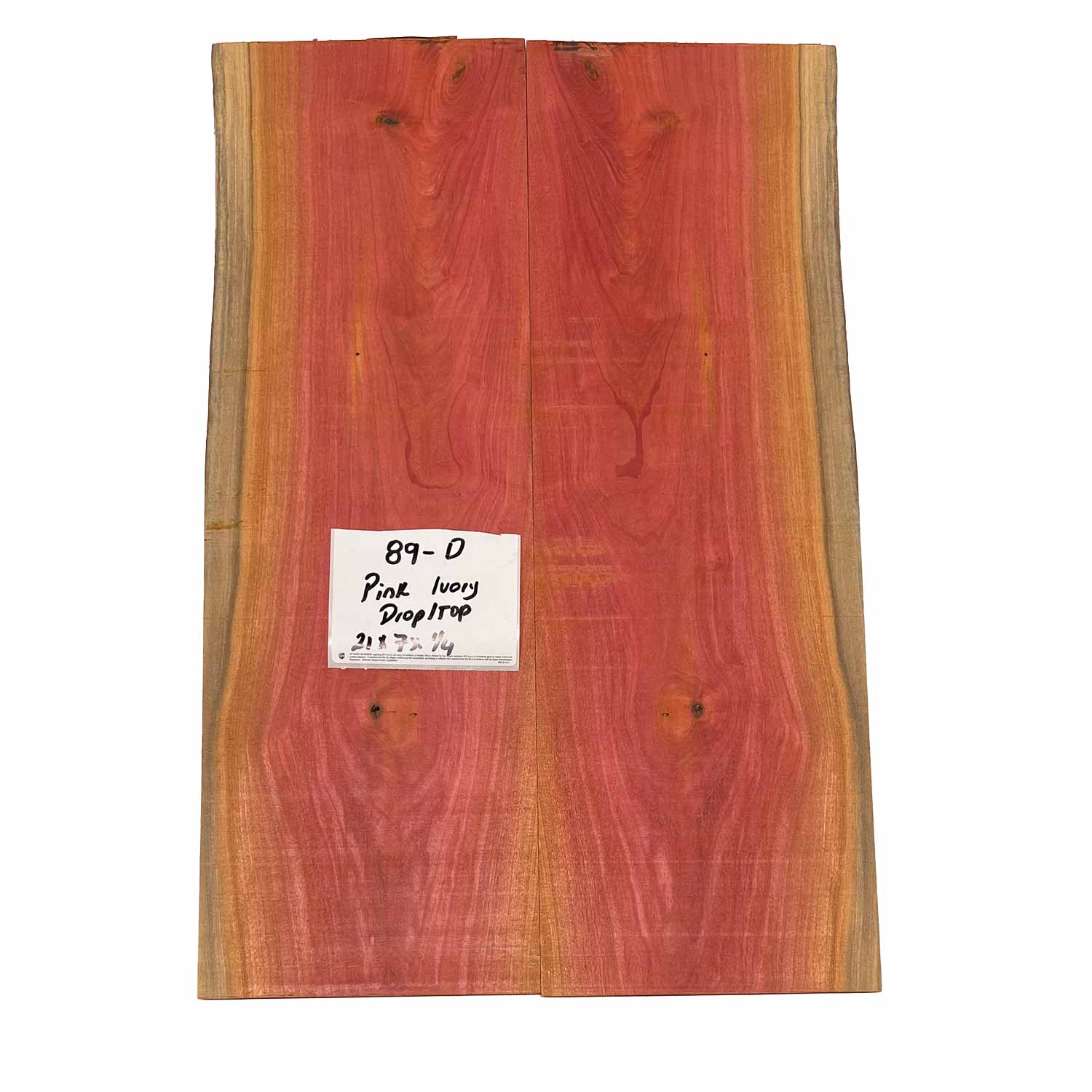 Pink Ivory Drop Top 21" x 7" x 1/4" #89-D - Exotic Wood Zone 