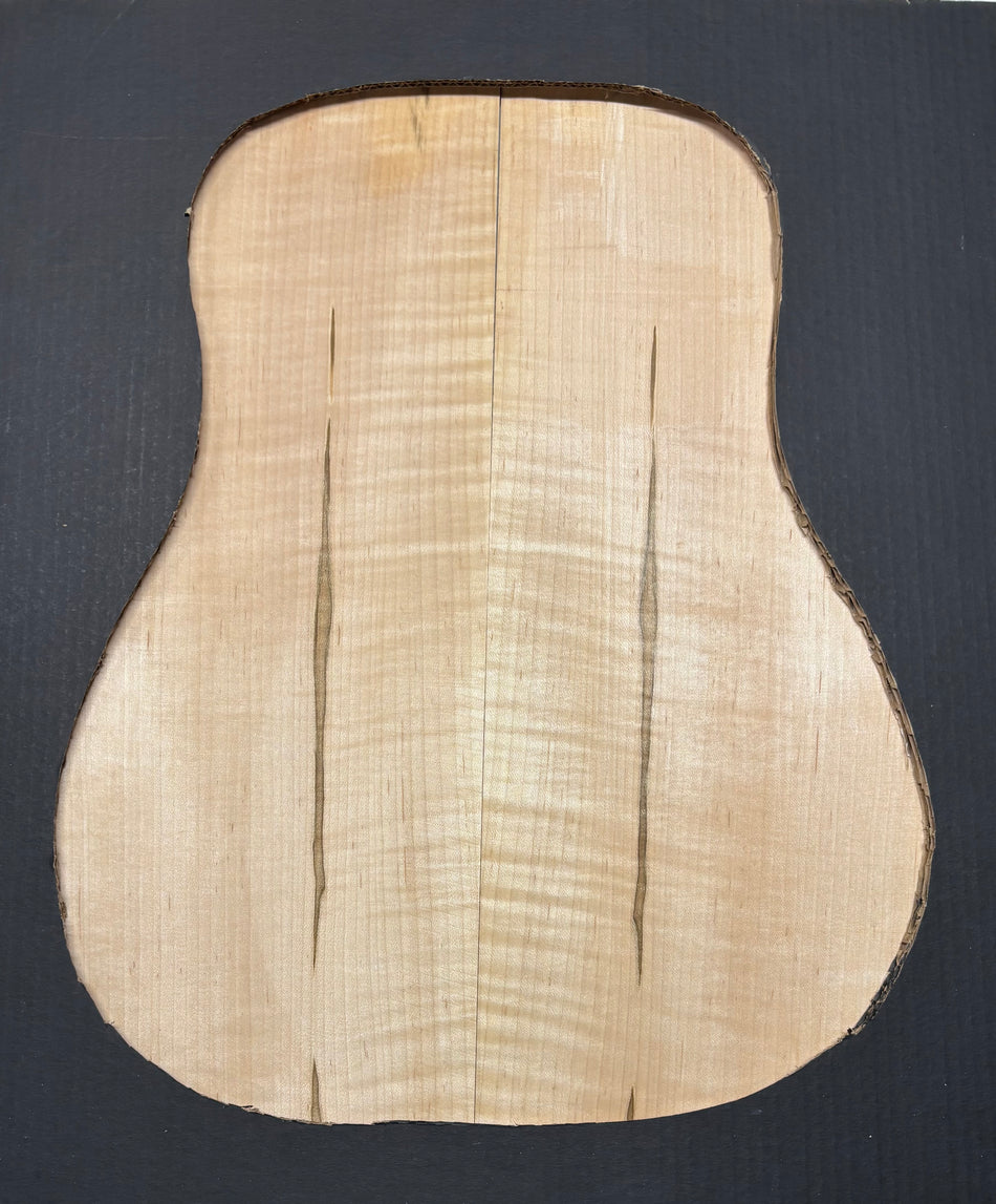 Flame Hard Maple Dreadnought Guitar Back and Side Set  #929
