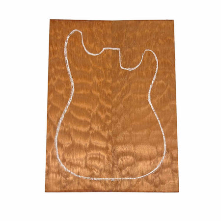 Quilted Flame Cherry Mahogany Drop Top 21" x 7-5/8" x 1/4" #94-C - Exotic Wood Zone 