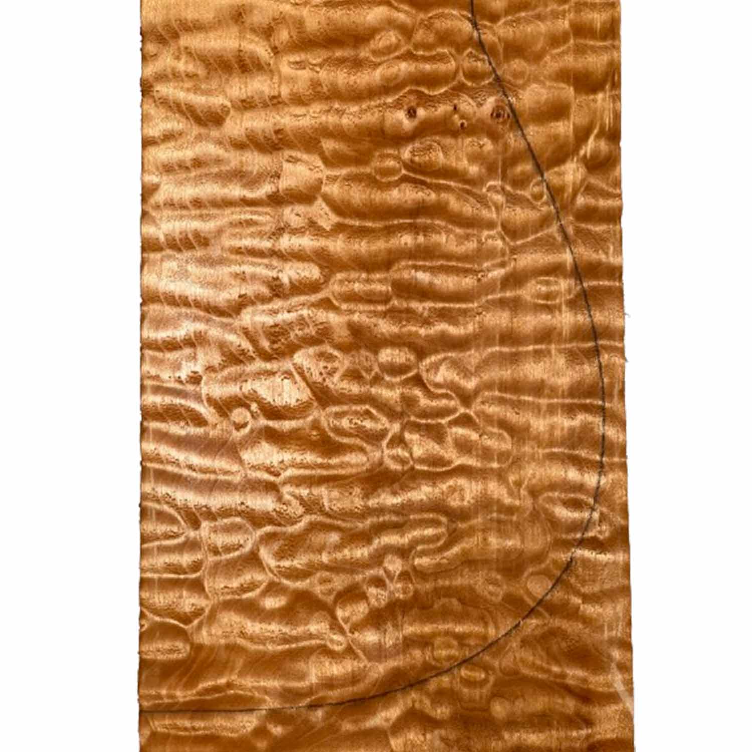 Quilted Curly Flame Maple  Drop Top 21&quot; x 6-3/4&quot; x 1/4&quot; 