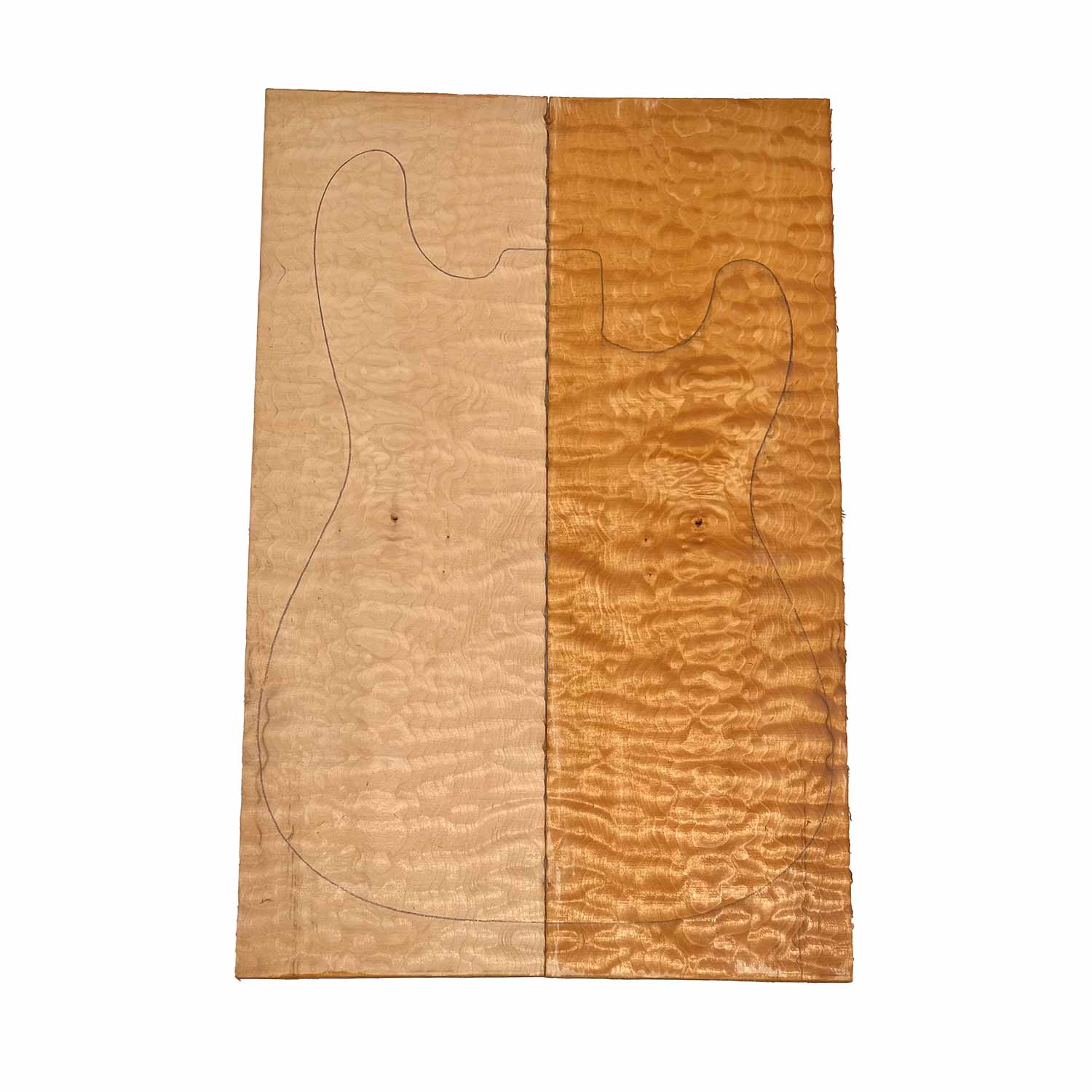 Quilted Curly Flame Maple  Drop Top 21&quot; x 6-3/4&quot; x 1/4&quot; 