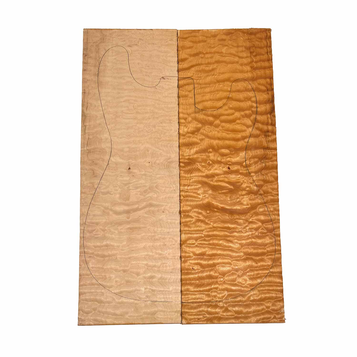 Quilted Curly Flame Maple  Drop Top 21&quot; x 6-3/4&quot; x 1/4&quot; 