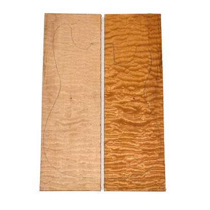 Quilted Curly Flame Maple  Drop Top 21&quot; x 6-3/4&quot; x 1/4&quot; 