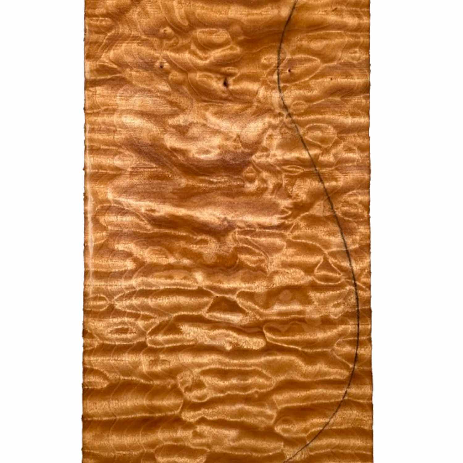 Quilted Curly Flame Maple  Drop Top 21&quot; x 6-3/4&quot; x 1/4&quot; 