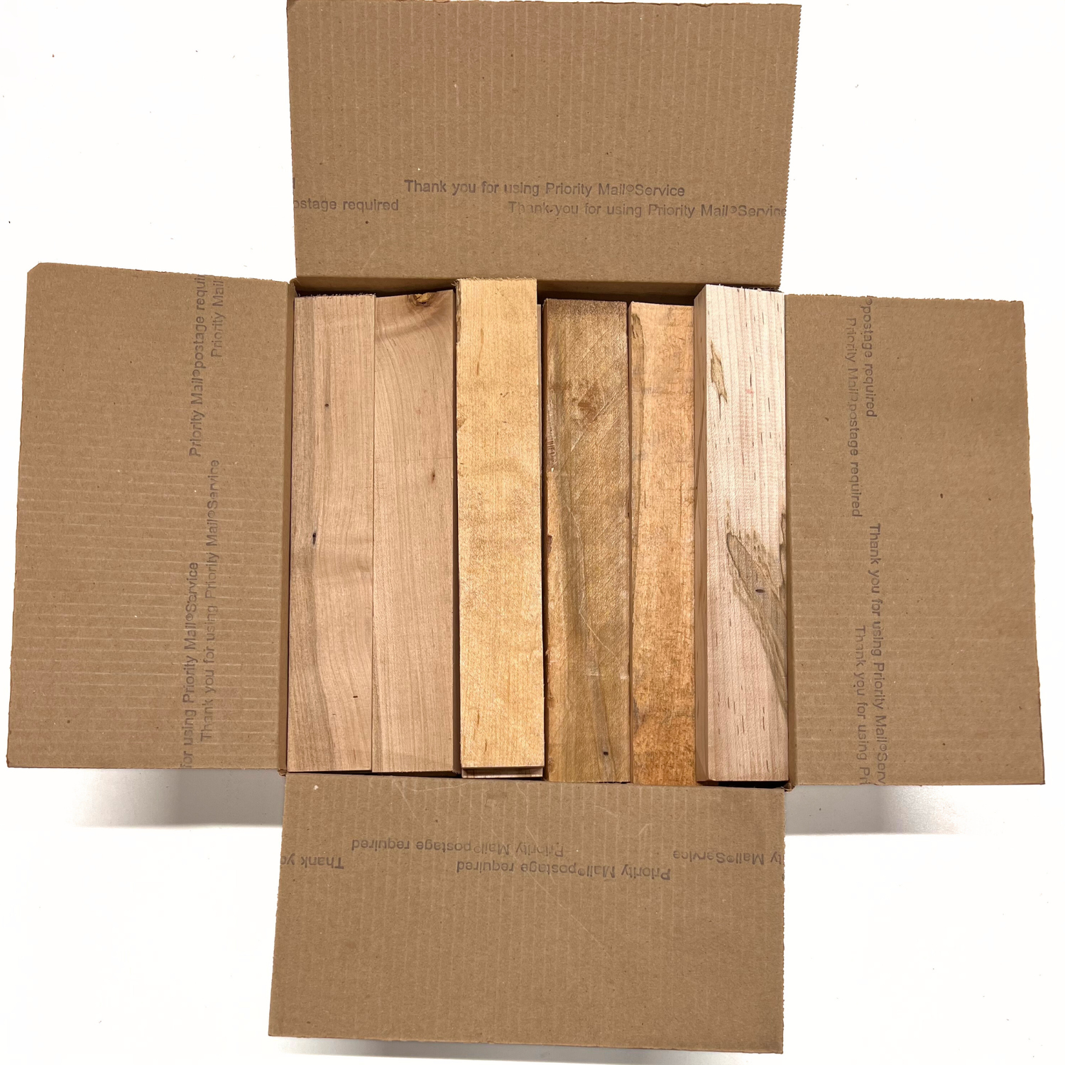 Box of Ambrosia Maple 12&quot; x 12&quot; x 6&quot; Wood Scrap DIY Craft Carving Scroll Short Lumber Cutoff Boards - Exotic Wood Zone - Buy online Across USA 