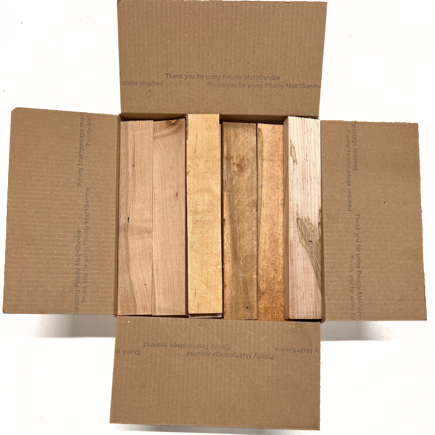 Box of Ambrosia Maple 12" x 12" x 6" Wood Scrap DIY Craft Carving Scroll Short Lumber Cutoff Boards - Exotic Wood Zone - Buy online Across USA 