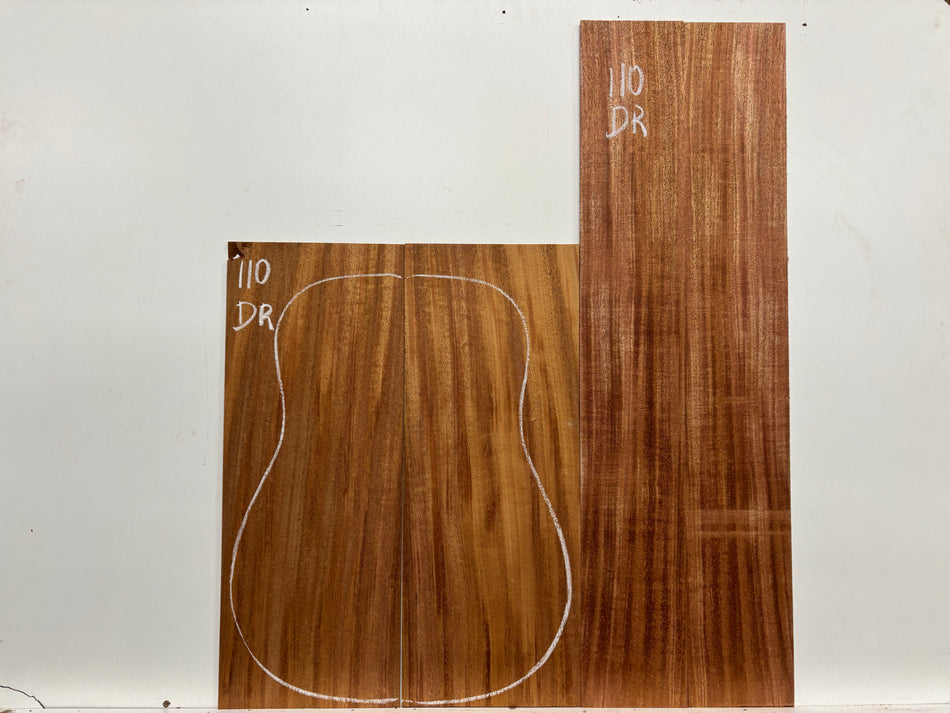 African Mahogany Dreadnought Guitar Back and Side Set #110