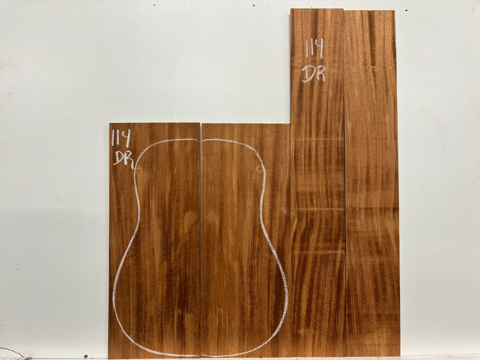 African Mahogany Dreadnought Guitar Back and Side Set #114