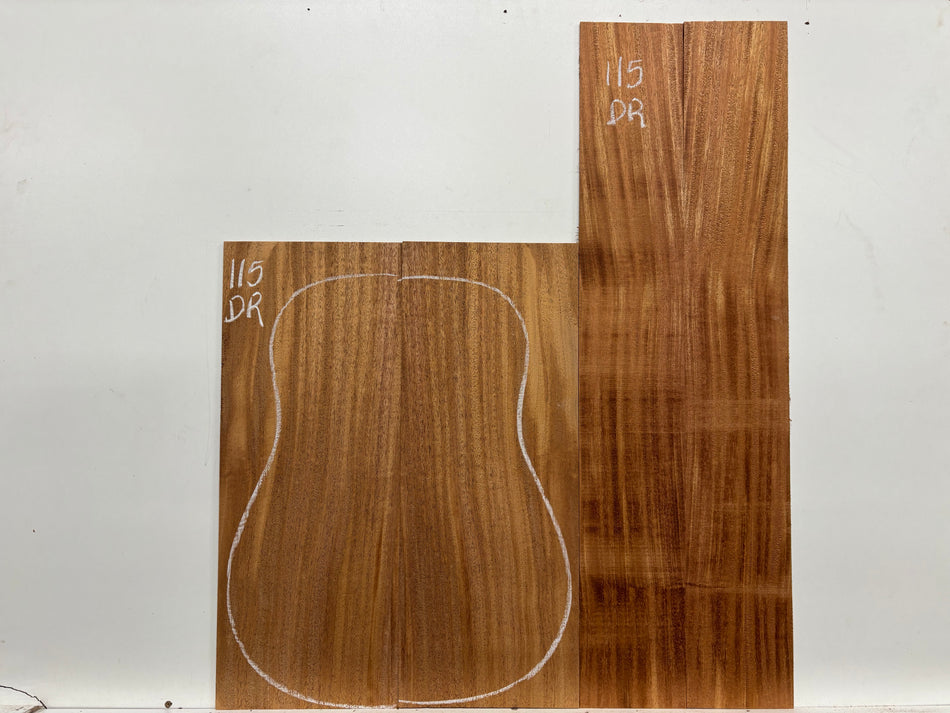 African Mahogany Dreadnought Guitar Back and Side Set #115