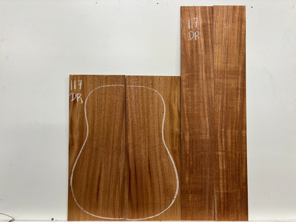 African Mahogany Dreadnought Guitar Back and Side Set #117