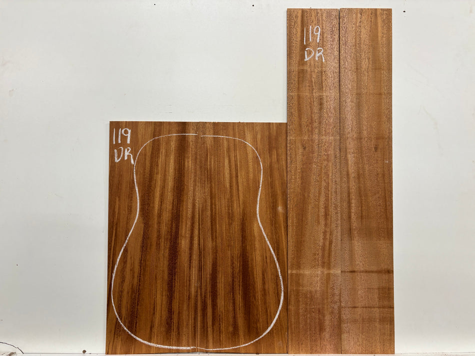 African Mahogany Dreadnought Guitar Back and Side Set #119