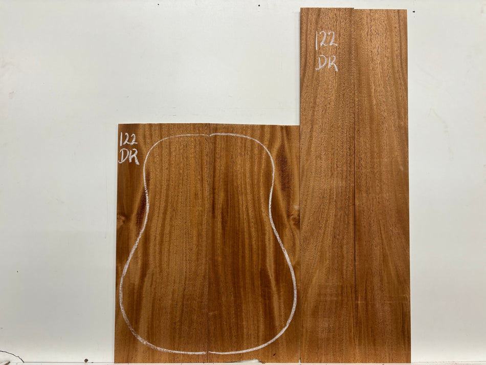 African Mahogany Dreadnought Guitar Back and Side Set #122