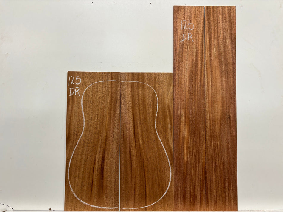 African Mahogany Dreadnought Guitar Back and Side Set #125