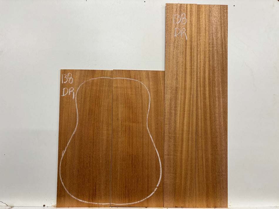 African Mahogany Dreadnought Guitar Back and Side Set #138