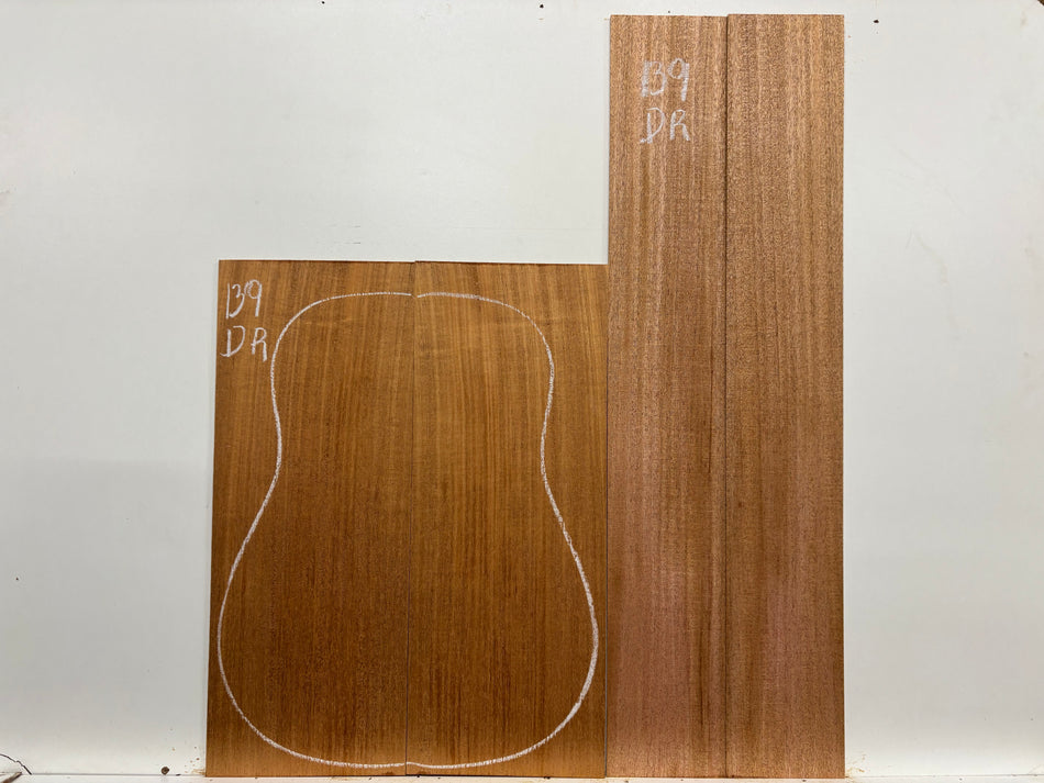 African Mahogany Dreadnought Guitar Back and Side Set #139