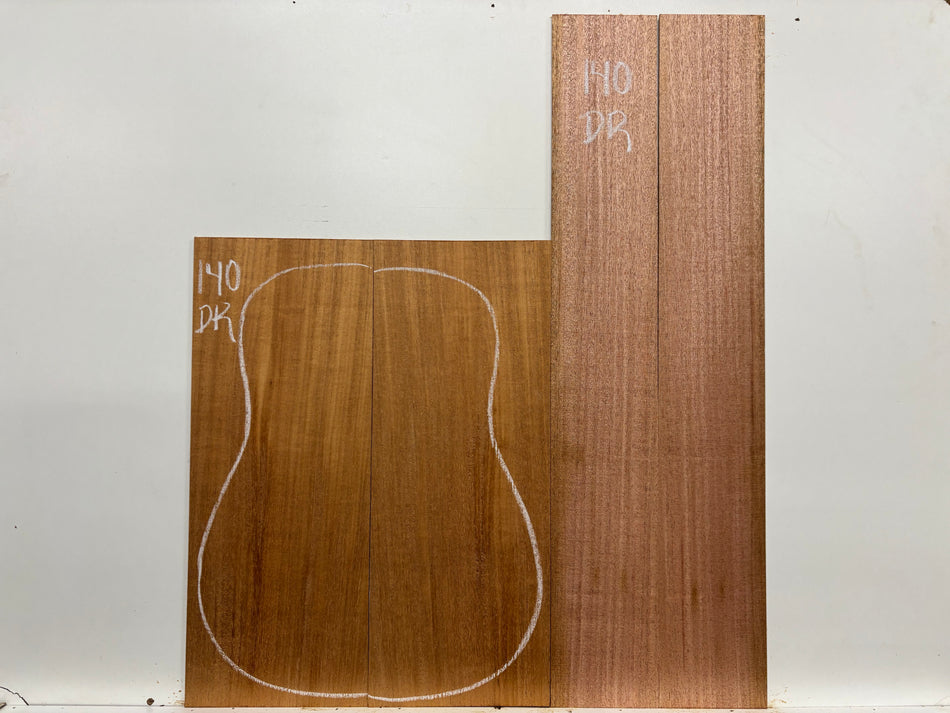 African Mahogany Dreadnought Guitar Back and Side Set #140