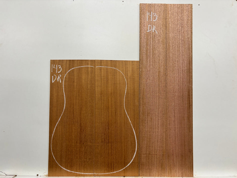 African Mahogany Dreadnought Guitar Back and Side Set #143