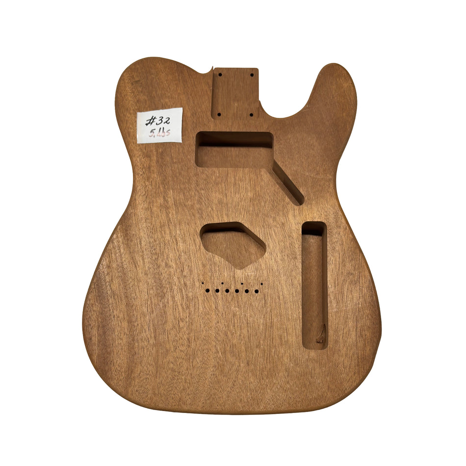 TL-Style African Mahogany Unfinished Fender Guitar Body #32
