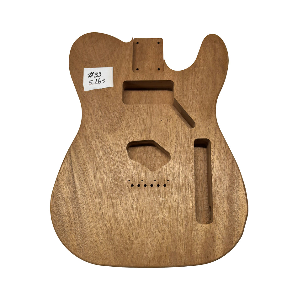 TL-Style African Mahogany Unfinished Fender Guitar Body #33