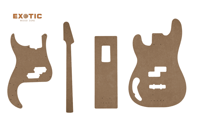 Precision Bass-Style Guitar Template Set - Exotic Wood Zone - Buy online Across USA 