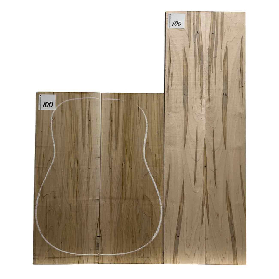 Ambrosia Maple Dreadnought Guitar Back & Side Set #100 - Exotic Wood Zone - Buy online Across USA 