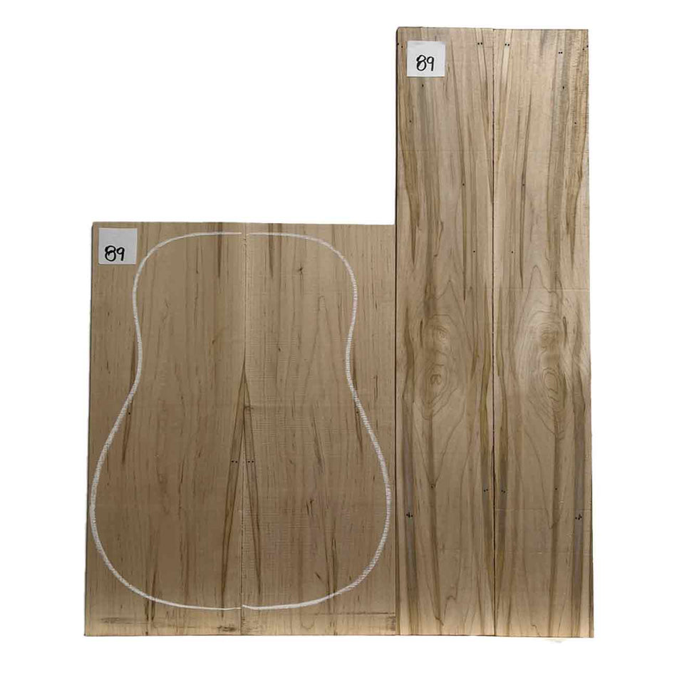 Ambrosia Maple Dreadnought Guitar Back & Side Set #89 - Exotic Wood Zone - Buy online Across USA 