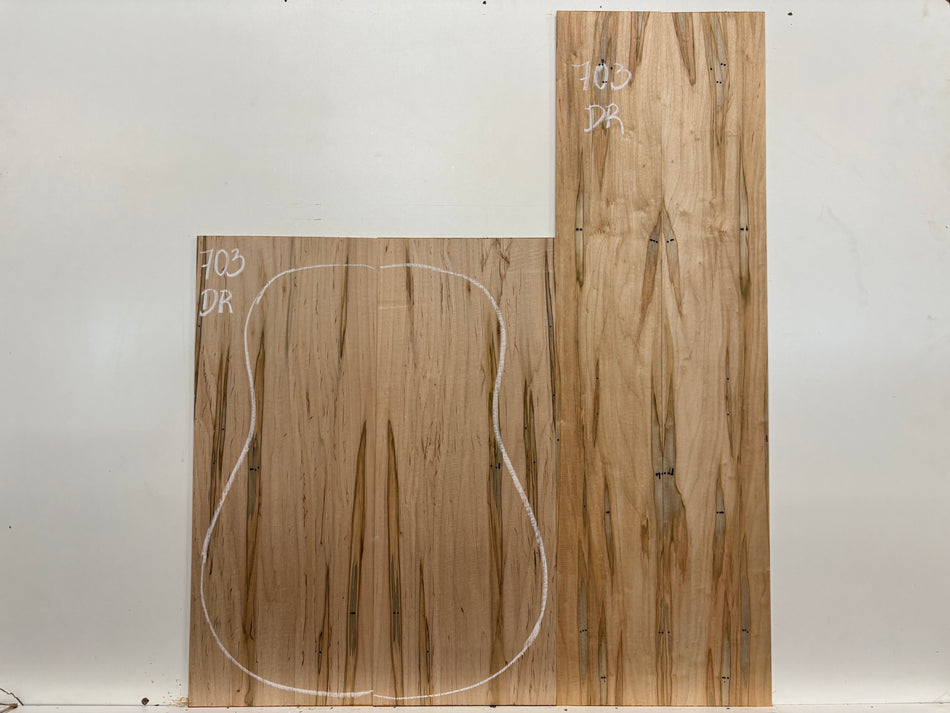 Ambrosia Maple Dreadnought Guitar Back and Side Set #703