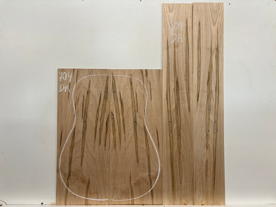 Ambrosia Maple Dreadnought Guitar Back and Side Set #704