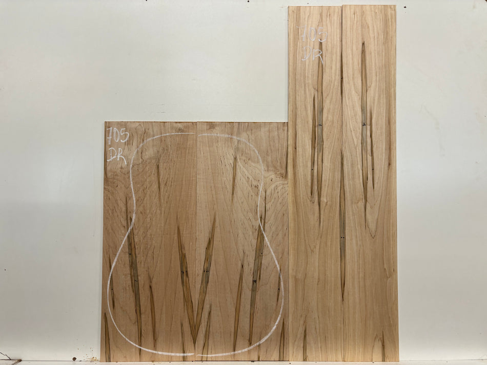 Ambrosia Maple Dreadnought Guitar Back and Side Set #705