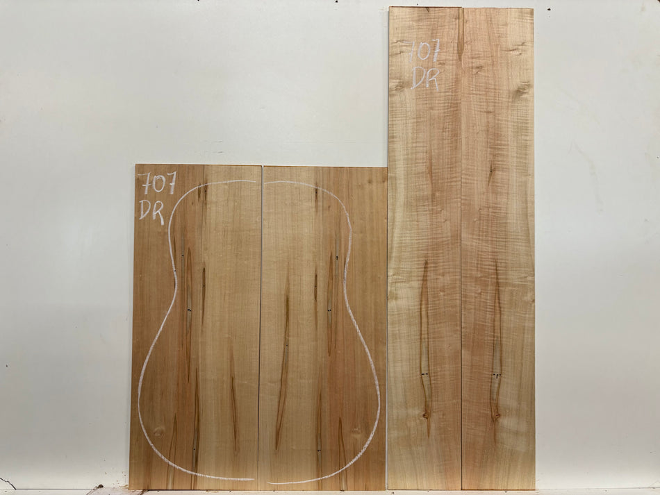 Ambrosia Maple Dreadnought Guitar Back and Side Set #707