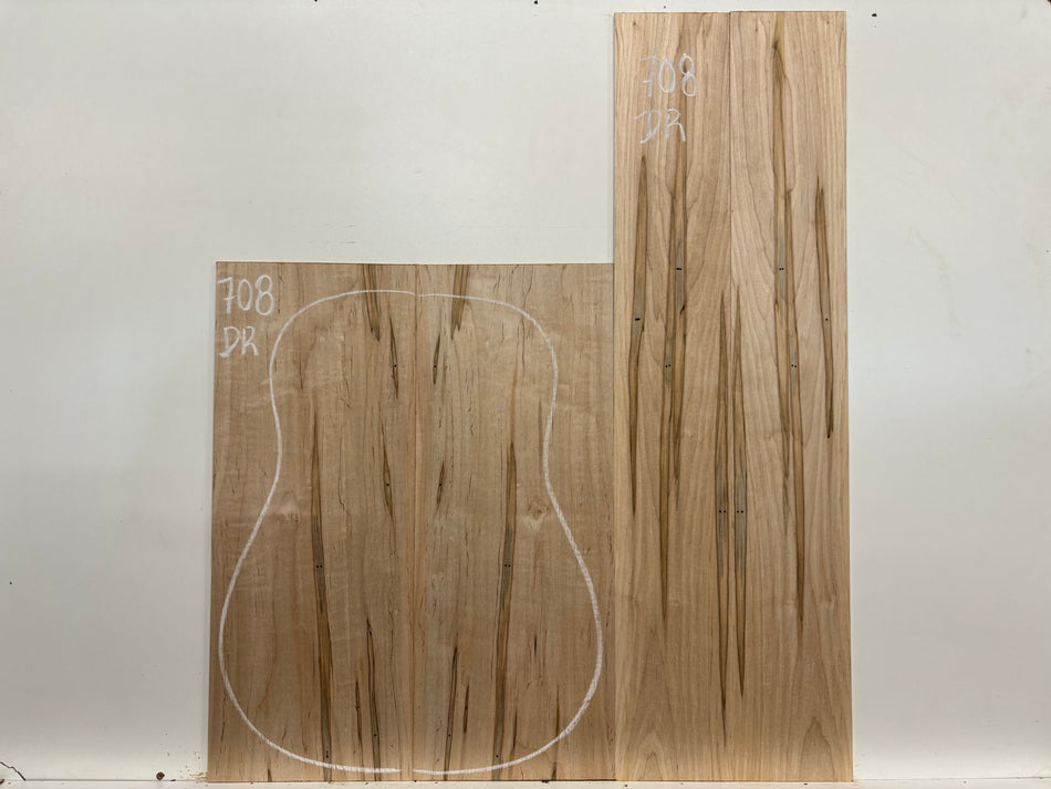 Ambrosia Maple Dreadnought Guitar Back and Side Set #708