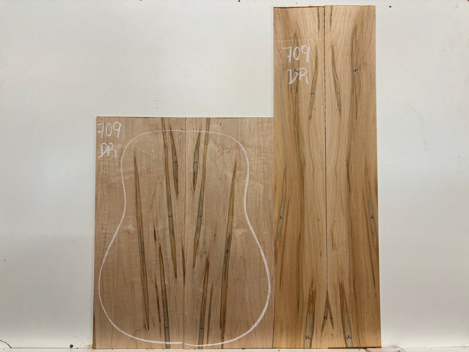 Ambrosia Maple Dreadnought Guitar Back and Side Set #709