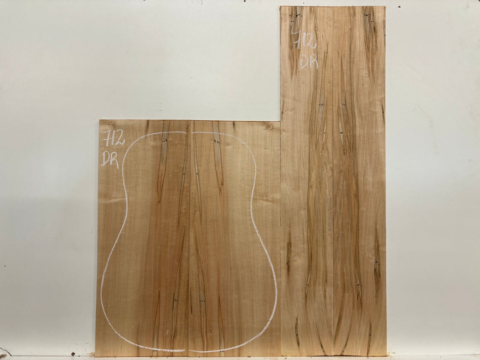 Ambrosia Maple Dreadnought Guitar Back and Side Set #712