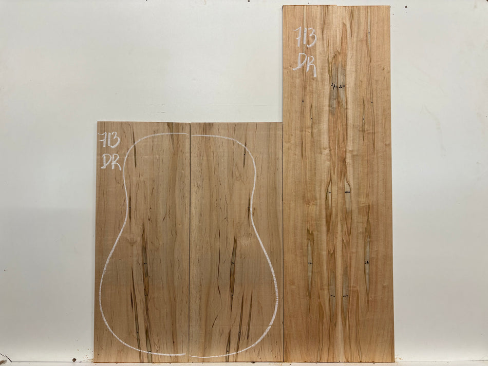 Ambrosia Maple Dreadnought Guitar Back and Side Set #713